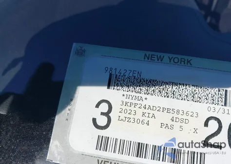 2023 Kia Forte Lxs from USA, damaged, VIN 3KPF24AD2PE583623